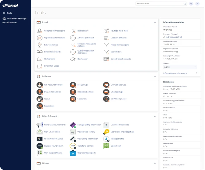 Interface CPanel