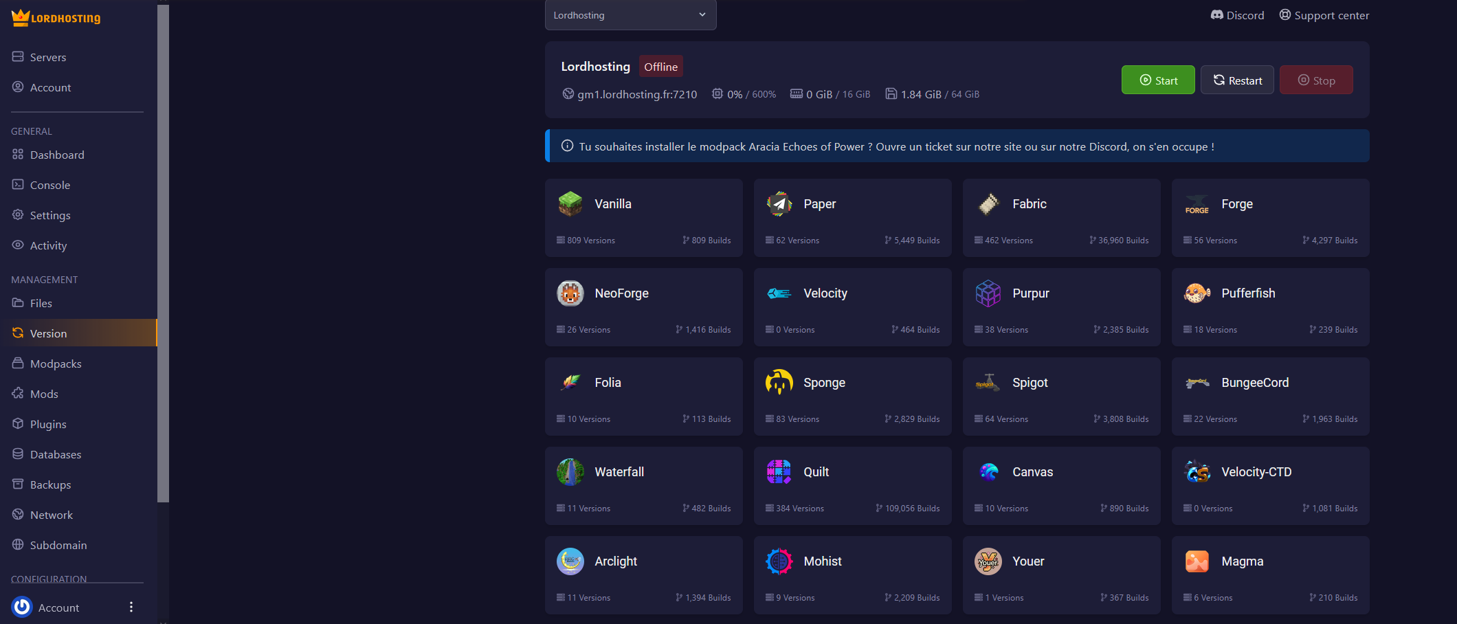 Changez de version en un clic